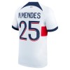 Maglia ufficiale Paris Saint Germain N.Mendes 25 Trasferta 2023-24 per Uomo